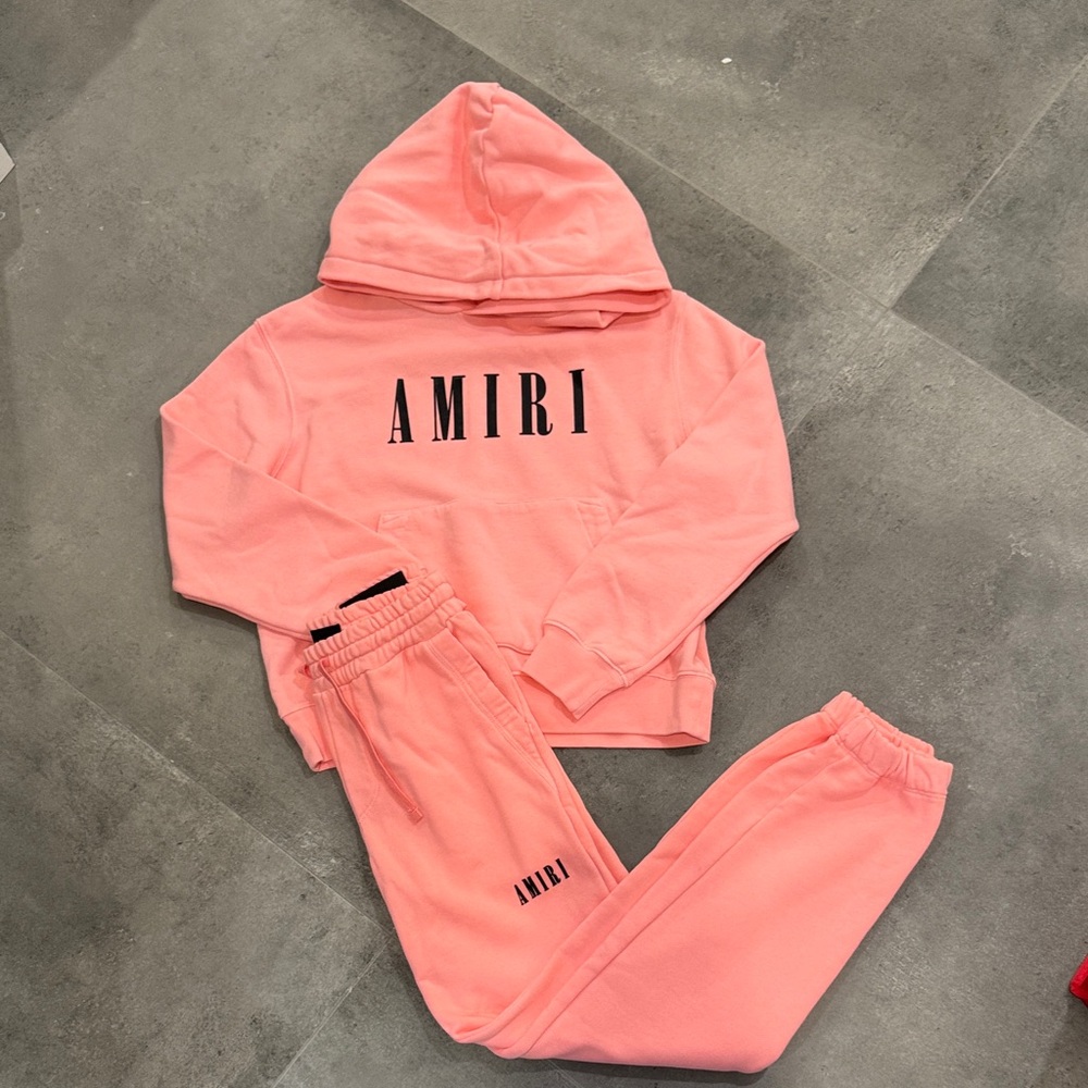 AMIRI Pink Hoodie and Sweatpants Set